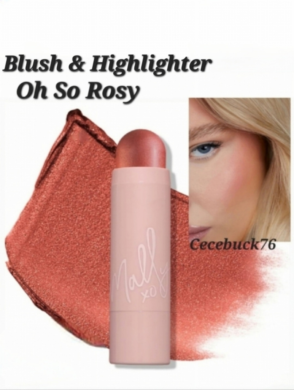 🌺Mally Oh So Rosy Cream Blush Shimmer, Shape Glow Plus Face Defining Stick
